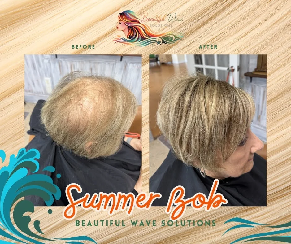 Before and after blonde bob transformation
